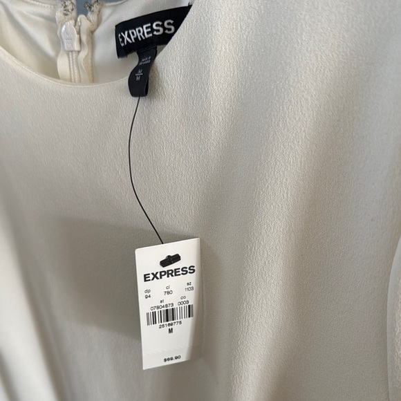 Express Cream Ruched Sheath Dress with Dolman Sleeves for Wedding Guest - Picture 2 of 2